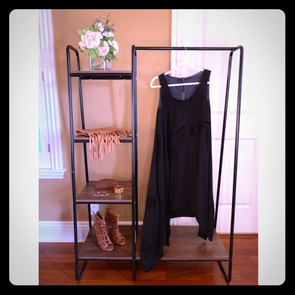 Elizabeth and James Silk Asymmetrical Maxi Dress